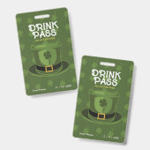 St. Patrick's Day Drink Pass Abzeichen Ausweis (Vorder- & Rückseite)