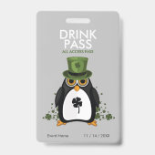 St. Patrick's Day Drink Pass Ausweis (Rückseite)