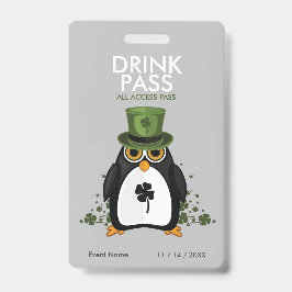 St. Patrick's Day Drink Pass Ausweis