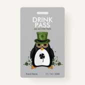St. Patrick's Day Drink Pass Ausweis (Rückseite)