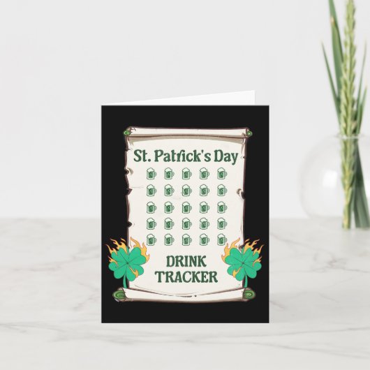 St Patricks Day Drink Tracker Männer Funny Part Karte (Vorderseite)