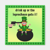 St Patrick's Day Drink Up Square Magnet (Vorne)
