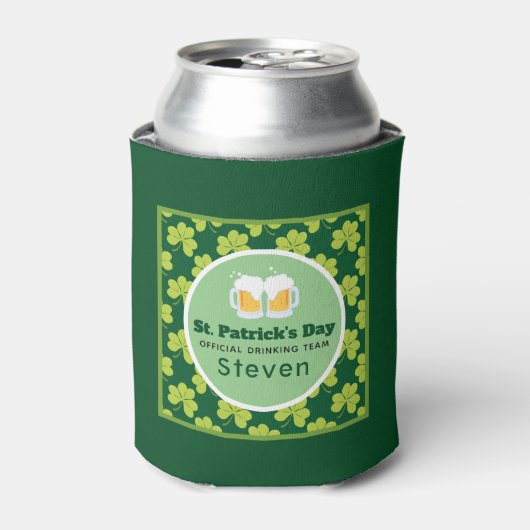 St. Patrick's Day Drinking Team Clover Pattern Dosenkühler (Kanne Vorderseite)