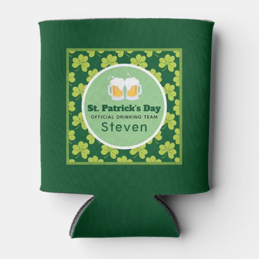 St. Patrick's Day Drinking Team Clover Pattern Dosenkühler (Vorderseite)