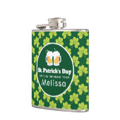 St. Patrick's Day Drinking Team Clover Pattern Flachmann (Links)