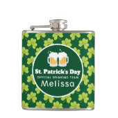 St. Patrick's Day Drinking Team Clover Pattern Flachmann (Vorderseite)