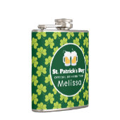 St. Patrick's Day Drinking Team Clover Pattern Flachmann (Rechts)