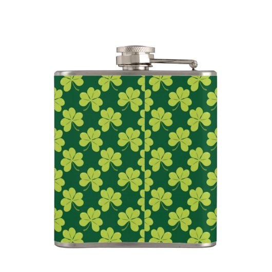 St. Patrick's Day Drinking Team Clover Pattern Flachmann (Rückseite)