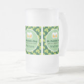 St. Patrick's Day Drinking Team Clover Pattern Mattglas Bierglas (VorderseiteRechts)