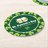 St. Patrick's Day Drinking Team Clover Pattern Runder Pappuntersetzer (Angewinkelt)
