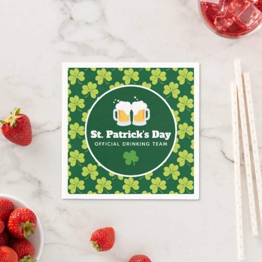 St. Patrick's Day Drinking Team Clover Pattern Serviette (Beispiel)