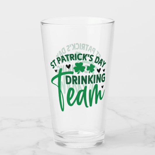 St Patrick's Day Drinking Team Kleeblatt Glas (Rückseite)