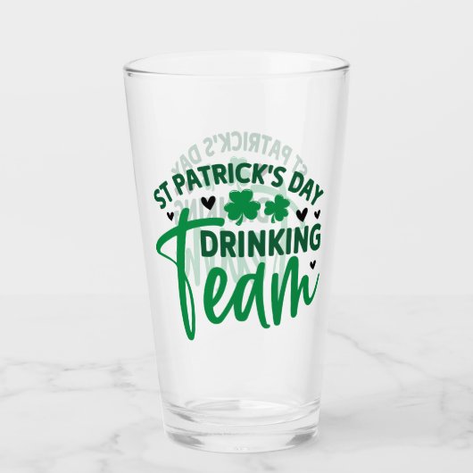 St Patrick's Day Drinking Team Kleeblatt Glas (Vorderseite)