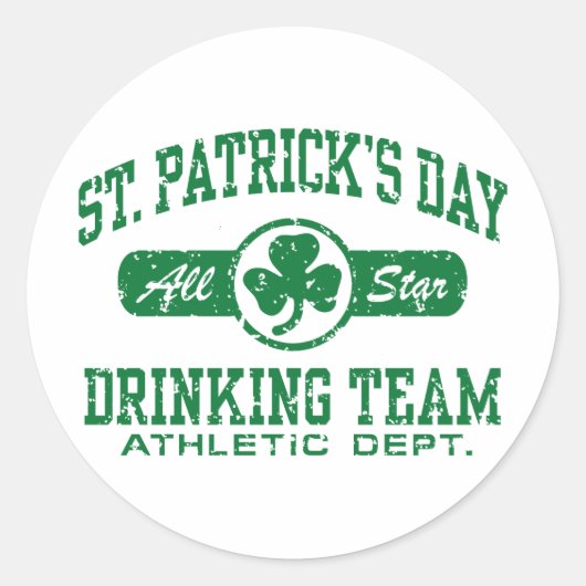 St. Patrick's Day Drinking Team Runder Aufkleber (Vorderseite)