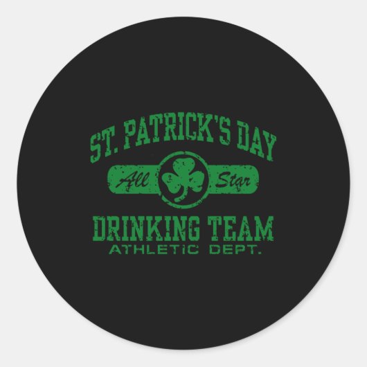 St Patricks Day Drinking Team T Shirt  Runder Aufkleber (Vorderseite)