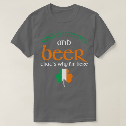 St Patricks Day Drinks Bier Funny Irish Potato T-Shirt (Design vorne)