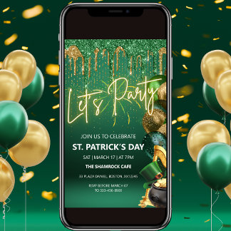 St Patrick's Day Dripping Liquid Party Einladung