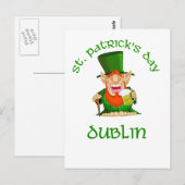 St Patrick's Day ~ Dublin Postkarte (Vorne/Hinten)