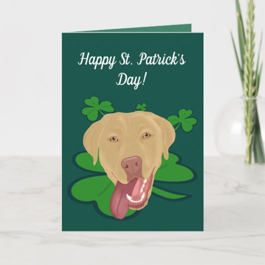 St. Patrick's Day Dudley Labrador Karte (Vorderseite)