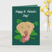 St. Patrick's Day Dudley Labrador Karte (Gelbe Blume)