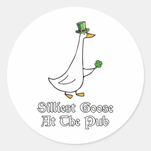 St Patricks Day dümmste Gans im Pub Männer Frauen Runder Aufkleber (Vorderseite)