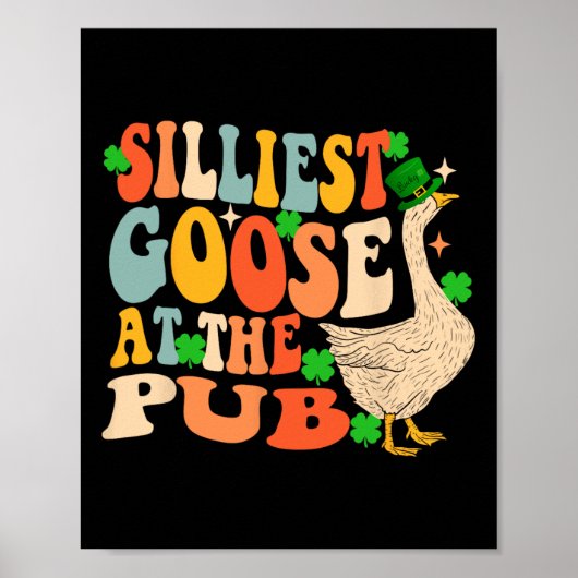 St Patricks Day dümmste Gans in der Kneipe Männer Poster (Vorne)