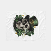 St Patricks Day Dunkler Irischer Totenkopf Mit Sha Fleecedecke (Vorderseite (Horizontal))