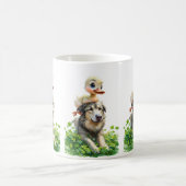 St. Patrick's Day Duo: Duckling und Irish Wolfhoun Kaffeetasse (Mittel)