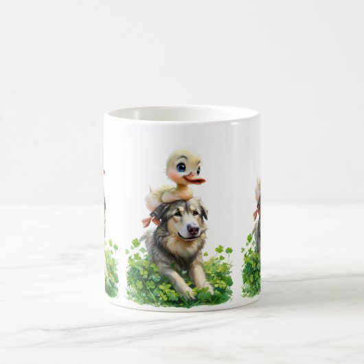 St. Patrick's Day Duo: Duckling und Irish Wolfhoun Kaffeetasse (Mittel)