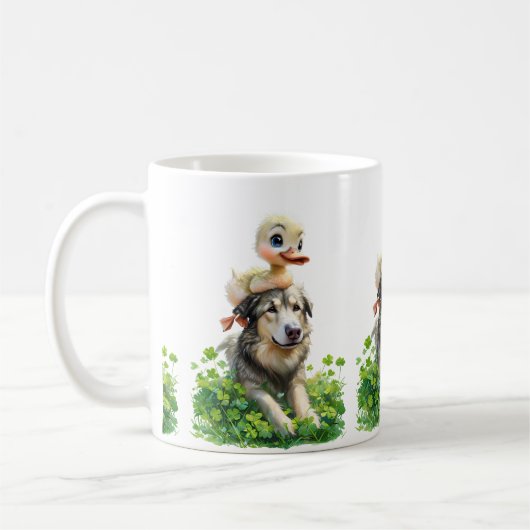 St. Patrick's Day Duo: Duckling und Irish Wolfhoun Kaffeetasse (Links)