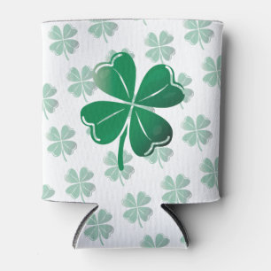 St Patricks Day Durcheinander Glückliches Vierblat Dosenkühler