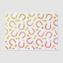 St Patrick's Day Dusty Horseshoe & Kleeblatt Icons Seidenpapier