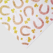 St Patrick's Day Dusty Horseshoe & Kleeblatt Icons Seidenpapier (Ausschnitt)