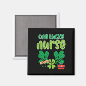 St Patricks Day Ein Glückspfleger Shamrocks Scrub Magnet (Vorderseite/Rückseite)