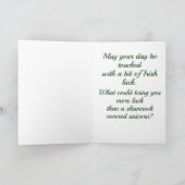 St. Patrick's Day Einhorn mit Kleeblatt Spots Karte (Innenseite)