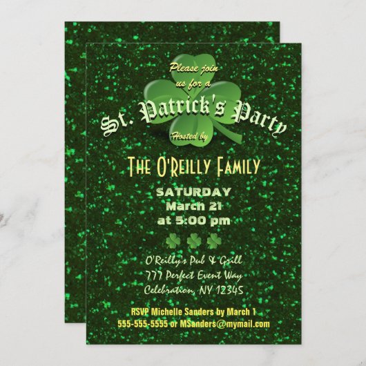 St. Patrick's Day Einladung (Vorne/Hinten)