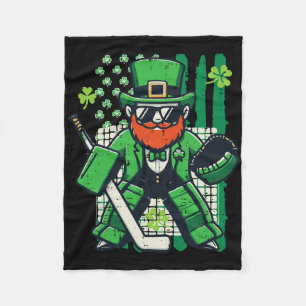 St Patricks Day Eishockey US-Flagge Saint Paddys I Fleecedecke
