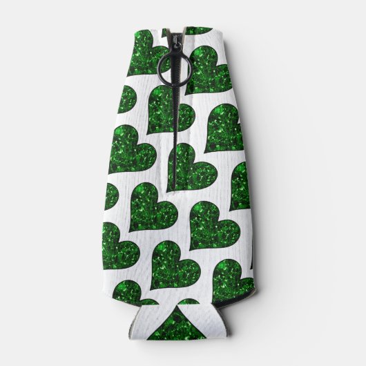 St. Patrick's Day Emerald Heart Flasche Cooler Flaschenkühler (Rückseite)