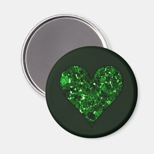 St. Patrick's Day Emerald Heart Magnet (Vorderseite/Rückseite)