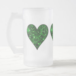 St. Patrick's Day Emerald Heart Mattglas Bierglas