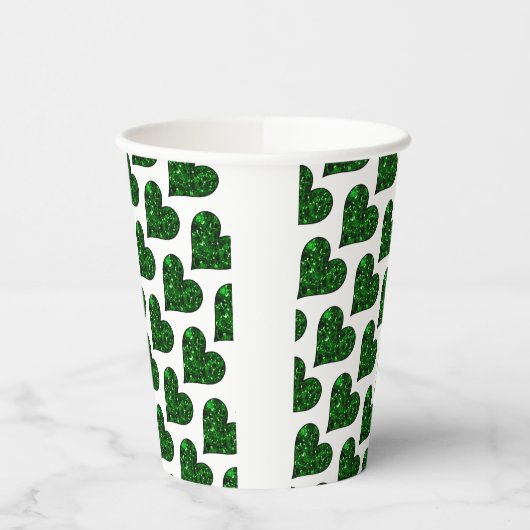 St. Patrick's Day Emerald Heart Pappbecher (Links)