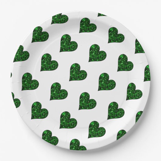 St. Patrick's Day Emerald Heart Pappteller (Vorderseite)