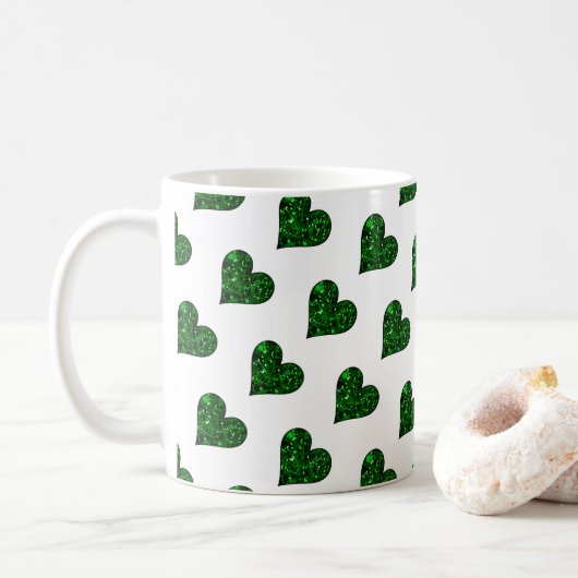 St. Patrick's Day Emerald Heart Tasse (Mit Donut)