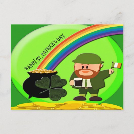 St. Patrick's Day End of Rainbow Postkarte (Vorderseite)
