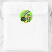 St. Patrick's Day End of Rainbow Runder Aufkleber (Tasche)