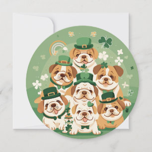 St. Patrick's Day English Bulldoggen Feiertagskarte