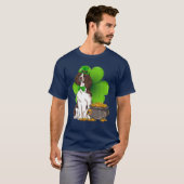 St Patrick's Day English Springer Spaniel Kleeblat T-Shirt (Vorne ganz)