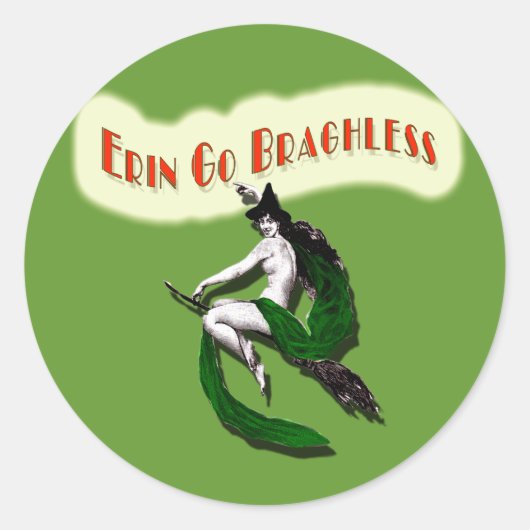 ST. PATRICKS DAY: ERIN GO BRAGHLESS RUNDER AUFKLEBER (Vorderseite)