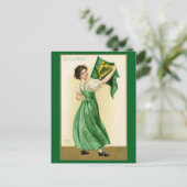 St. Patrick's Day Erin Go Vintage Lady Postkarte (Stehend Vorderseite)