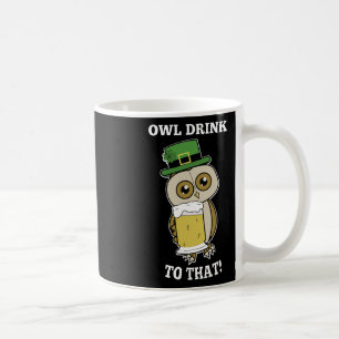 St. Patricks Day Eule Trinken Auf Den Lustigen Kaffeetasse
